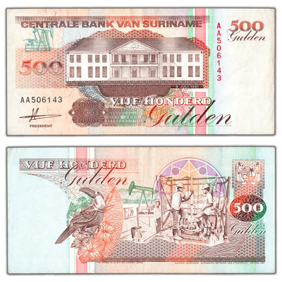 Suriname 1991 500 Gulden Note P #140 - Circulated