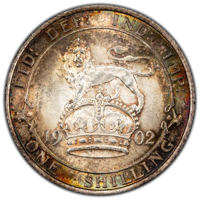 Great Britain 1902 Shilling Silver Coin - Choice Uncirculated
