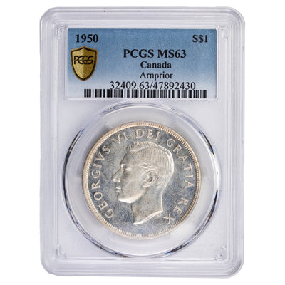 SOLD Canada 1950 Arnprior $1 Silver Dollar Coin - PCGS MS-63