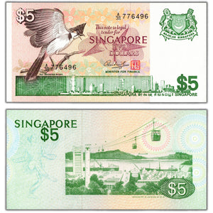 SOLD Singapore ND (1976) $5 Five Dollars P #10 - Ch UNC