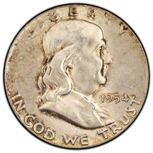 SOLD United States 1954 50 Cents Franklin Half Dollar Silver Coin - Uncirculated +