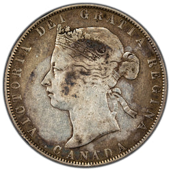 Canada 1870 L.C.W 50 Cents Half Dollar SIlver Coin - Fine