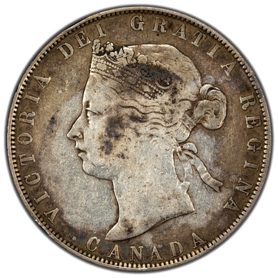 Canada 1870 L.C.W 50 Cents Half Dollar SIlver Coin - Fine