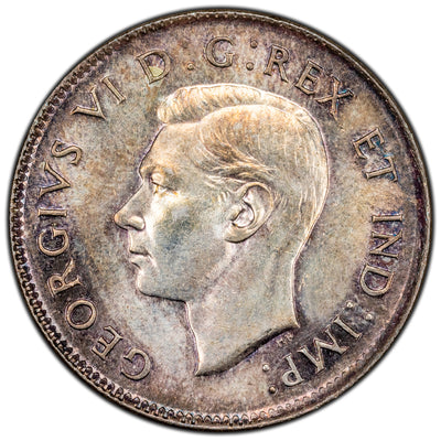 Canada 1945 25 Cents Quarter Silver Coin - MS-62