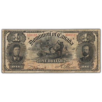 SOLD $1 1898 Dominion of Canada Note Boville Series S DC-13c