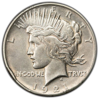 United States 1921 $1 Peace Dollar Silver Coin - Rim Damage