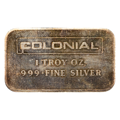 SOLD Engelhard Colonial 1oz .999 Fine Silver Bar
