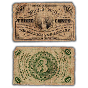 SOLD United States 1863 3rd Series 3 Cents Fractional Currency Note Fr #1226