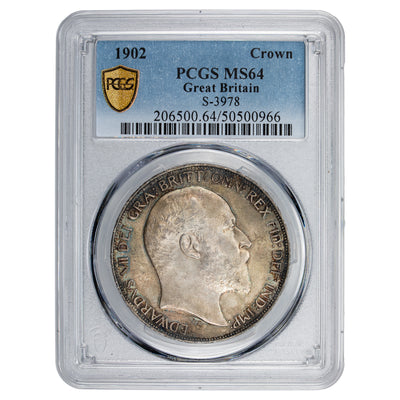 SOLD Great Britain 1902 1 One Crown Silver Coin - PCGS MS-64