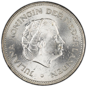 SOLD Netherlands 1970 10 Ten Gulden Silver Coin - BU