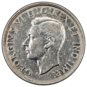 SOLD Canada 1947 Blunt 7 $1 Silver Dollar Coin - Heavily Cleaned