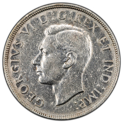 SOLD Canada 1947 Blunt 7 $1 Silver Dollar Coin - Heavily Cleaned