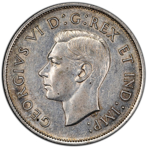 SOLD Canada 1938 50 Cents Half Dollar Silver Coin - EF