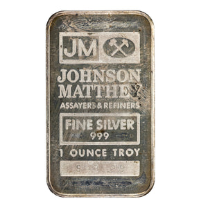 SOLD Johnson Matthey JM Sooter Studios 1oz .999 Fine Silver Bar - 1st Style