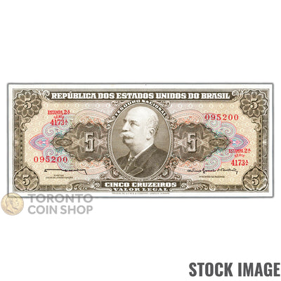 Brazil N.D (1962-64) 5 Cruzeiros Note P#176c - Uncirculated