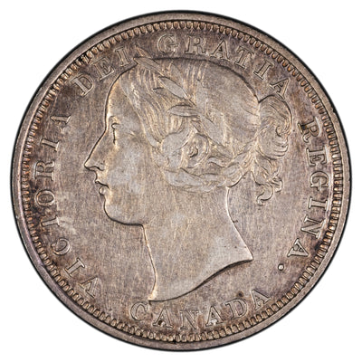 SOLD Canada 1858 20 Cents Silver Coin - One Year Type - VF (cleaned)