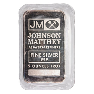 SOLD Johnson Matthey JM TD Bank 5oz .999 Fine Silver Bar - Sealed