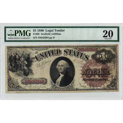 SOLD United States 1880 $1 Legal Tender Note Fr. #28 - PMG VF-20