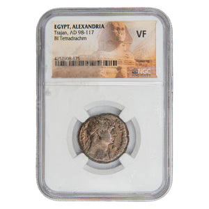 Ancient Rome Provincial Alexandria AD 116-117 Trajan BL Tetradrachm - NGC VF