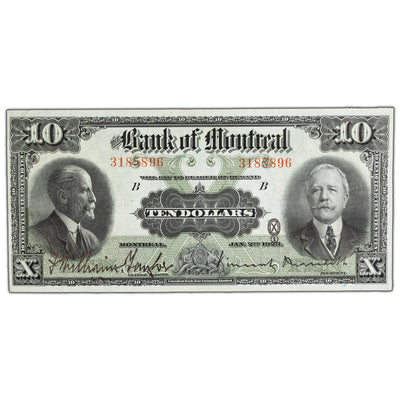 SOLD $10 1923 Bank of Montreal Canada Chartered Note #505-56-04 - Crisp EF