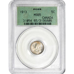 Canada 1913 5 Cents Silver Coin - PCGS MS-65