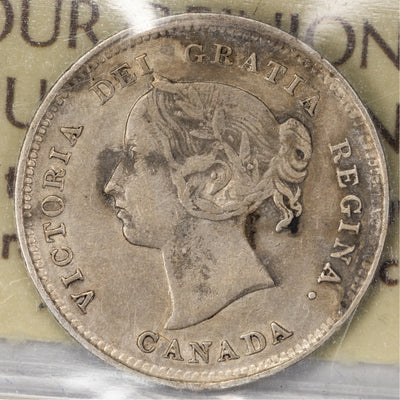 SOLD Canada 1884 Near 4 5 Cents Silver Coin - ICCS VF-20