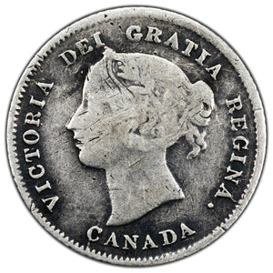 SOLD Canada 1875-H Small Date 5 Cents Silver Coin - aVG (light bend)