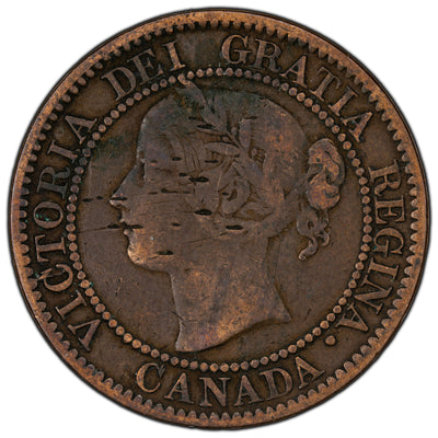 SOLD Canada 1858 1 One Large Cent Coin - First Year of Issue - Marks