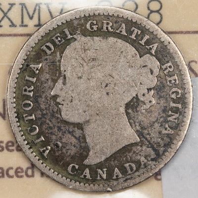 SOLD Canada 1858 8/5 10 Cents Dime Silver Coin - ICCS G-4