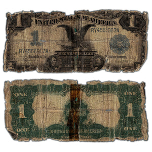 SOLD United States 1899 $1 Silver Certificate Note "Black Eagle" - Heavily Damaged Filler