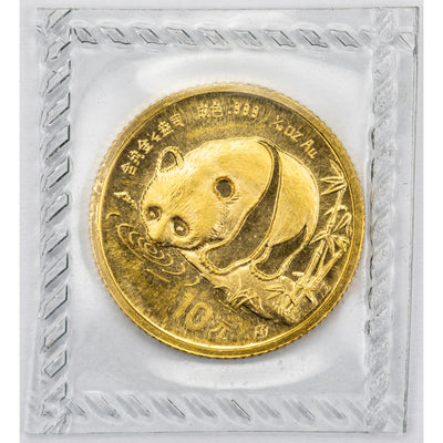 SOLD China 1987 10 Yuan 1/10oz .999 Gold Panada Coin - Sealed