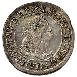SOLD Hungary 1669 6 Krajczar Silver Coin KM #164