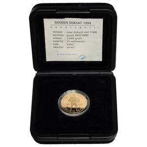 SOLD Netherlands 1999 1 One Dukaat/Ducat Proof Gold Coin - In Original Box with COA