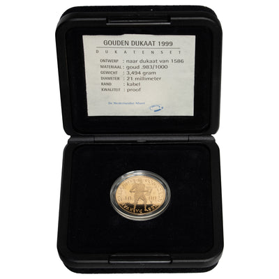 SOLD Netherlands 1999 1 One Dukaat/Ducat Proof Gold Coin - In Original Box with COA