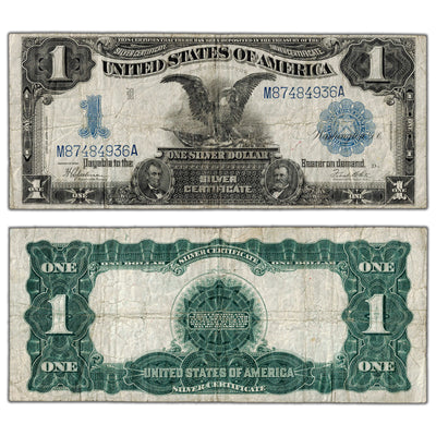 United States 1899 $1 "Black Eagle" Silver Certificate Note - F/VF