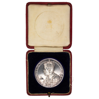 SOLD Great Britain 1911 George V 51mm Silver Coronation Medal In Original Box