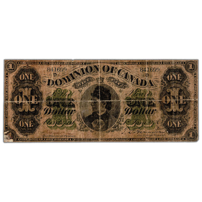 $1 1878 Dominion of Canada Note Payable at Montreal DC-8e - Tape Repaired