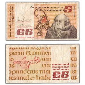 SOLD Ireland 1988 5 Five Pounds Note P #71e