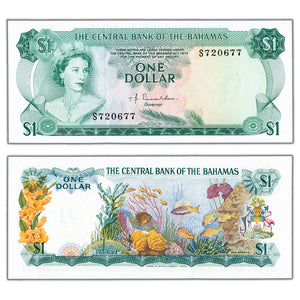 SOLD Bahamas 1974 $1 One Dollar Note P #35a - Choice UNC