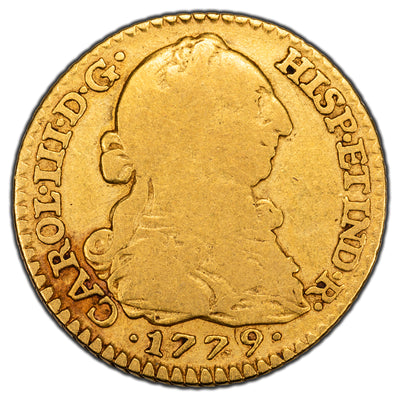 SOLD Spain 1779 M PJ 1 One Escudo Gold Coin