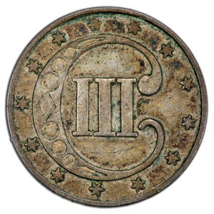 SOLD United States 1853 3 Three Cents Silver Coin