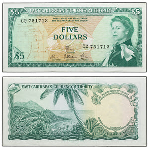 SOLD East Caribbean States 1965 $5 Five Dollars Note