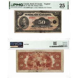 $50 1935 Bank of Canada Note English Text BC-13 - PMG VF-25