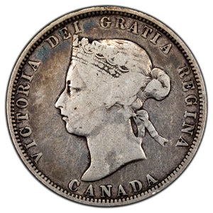 SOLD Canada 1882-H 25 Cents Quarter Silver Coin - Very Good
