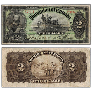 SOLD $2 1897 Dominion of Canada Note Boville Series D DC-14c - Fine