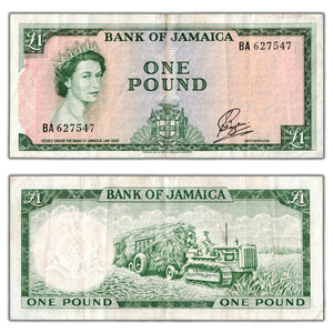SOLD Jamaica ND (1960) 1 One Pound Note P #51 - VF