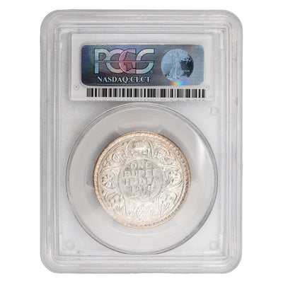 SOLD India 1919(b) Rupee Silver Coin KM #524 - PCGS MS-63