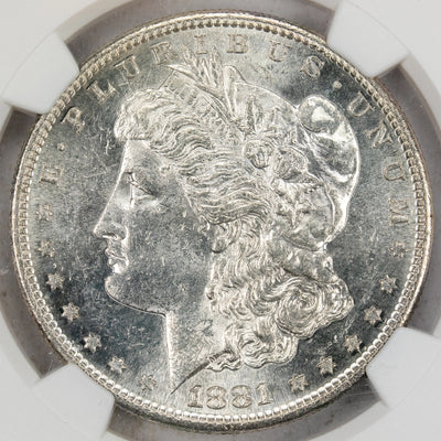 SOLD United States 1881-S $1 Morgan Silver Dollar Coin - NGC MS-60