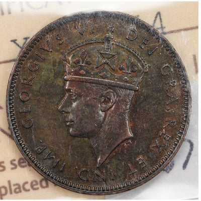 Newfoundland 1944 1 One Small Cent Coin - ICCS MS-62 Trace Red