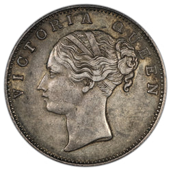 India 1840 19 Berries Reverse Rupee Silver Coin